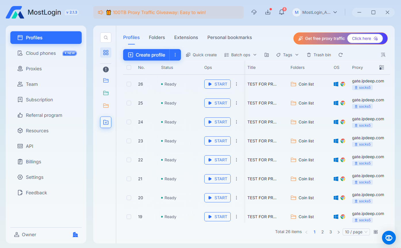Create an isolated browser environment to securely manage your accounts and prevent cross-account tracking.